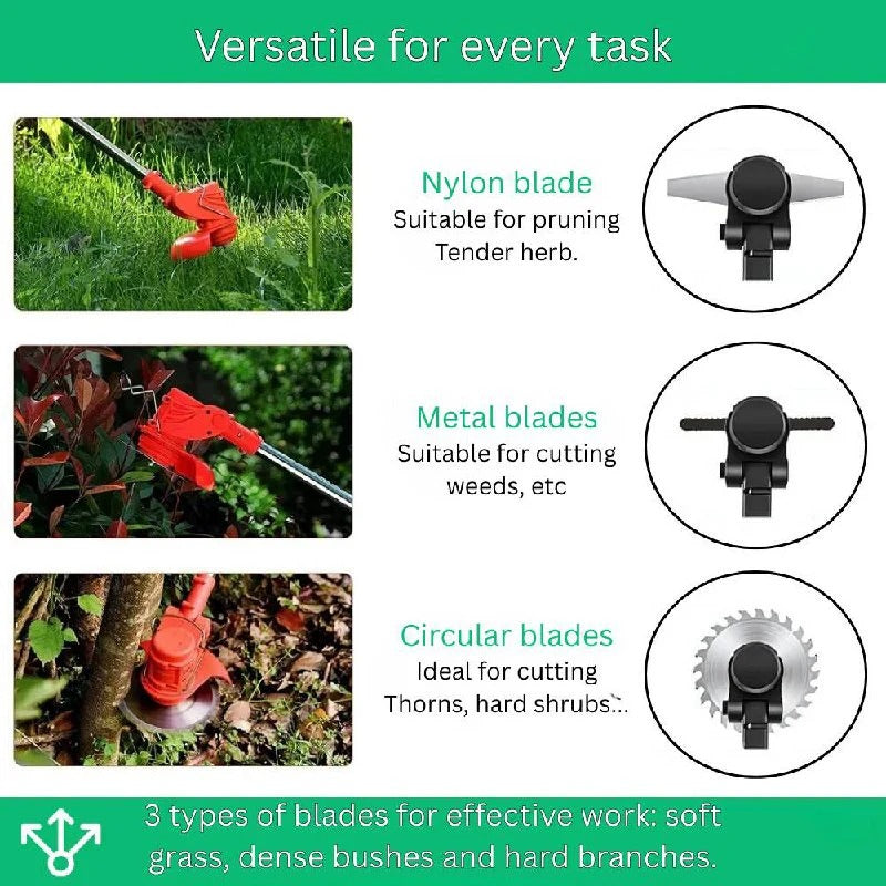 [Hometech] 850W Cordless Electric Brush Cutter with 21V Battery for Grass and Branch Clearing