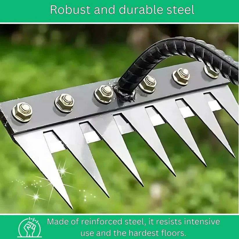[Hometech] Durable Steel Garden Rake for Effective Weed Removal and Soil Control