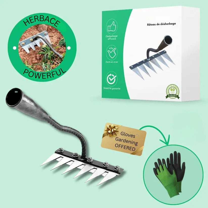 [Hometech] Durable Steel Garden Rake for Effective Weed Removal and Soil Control