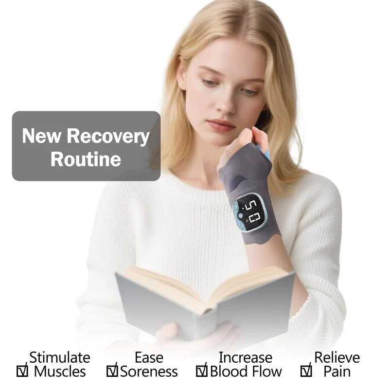 [Hometech] Heated Electric Hand Massage Device with 5 Function Modes and Adjustable Intensity