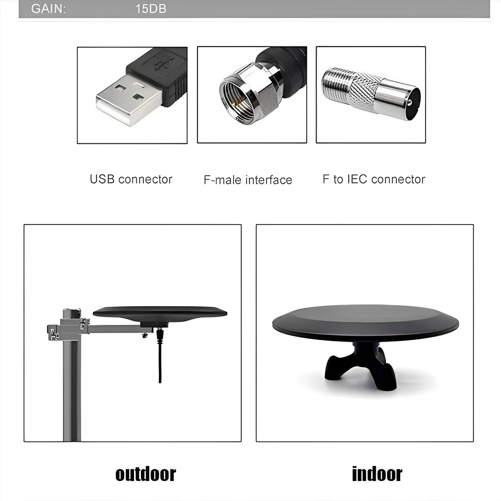[Hometech] Digital Outdoor HDTV Antenna for Long-Range Signal Capture and Reception