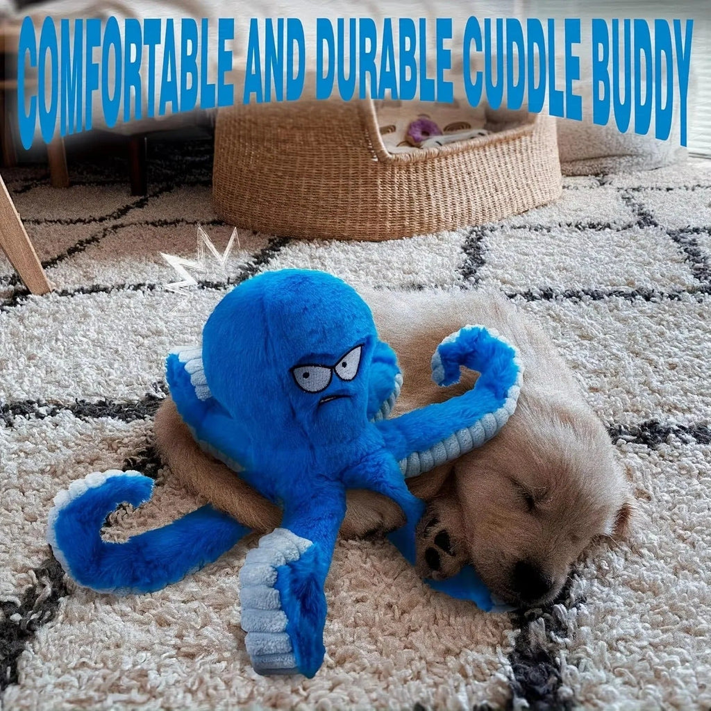[Hometech] Plush Octopus Shaped Pet Toy with Sound Feature