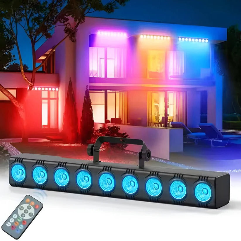 [Hometech] 36W RGBW LED Wash Light Bar, DMX DJ Stage Uplight with Remote for Parties