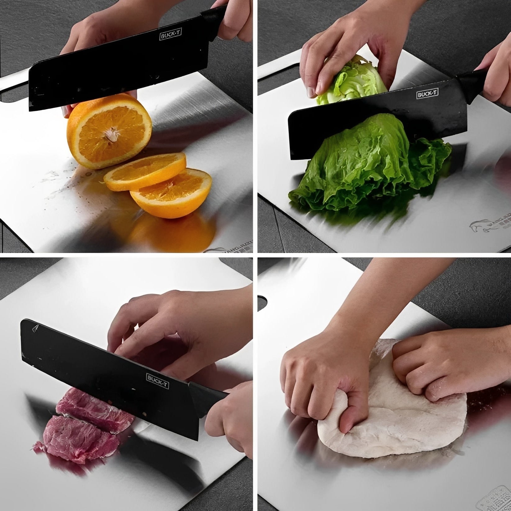 [Hometech] Stainless Steel Kitchen Cutting Board for Meat, Vegetables and Fruit