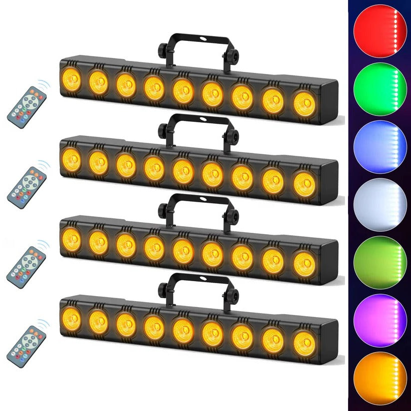 [Hometech] 36W RGBW LED Wash Light Bar, DMX DJ Stage Uplight with Remote for Parties