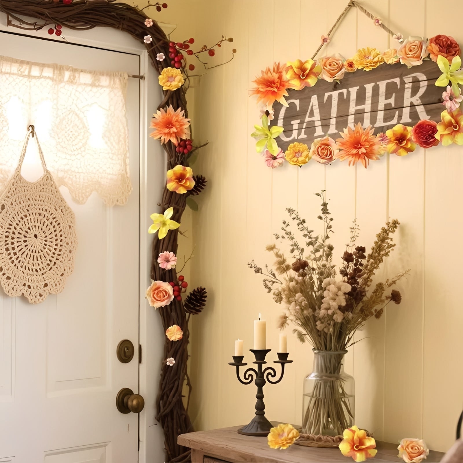 [Hometech] Silk Rose and Daisy Artificial Flower Heads for DIY Wreaths