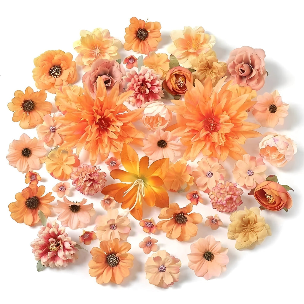 [Hometech] Silk Rose and Daisy Artificial Flower Heads for DIY Wreaths