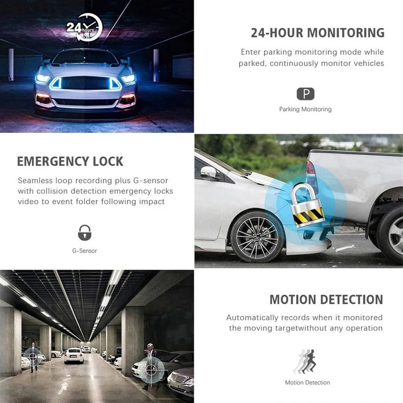 [Hometech] Dual Lens Dash Camera Front and Rear with 2 Inch Screen and Parking Monitor