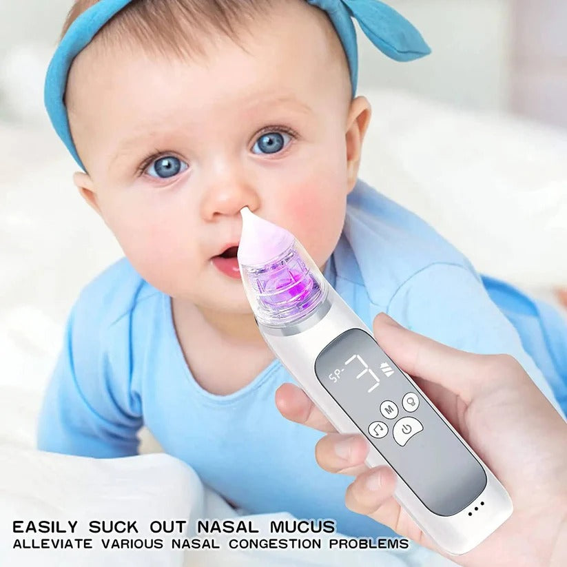 [Hometech] Rechargeable Electric Nasal Aspirator for Babies, 3 Suction Modes with Music