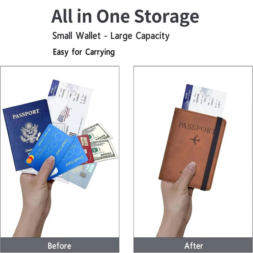 [Hometech] Unisex Slim Travel Passport Wallet with Card Slots