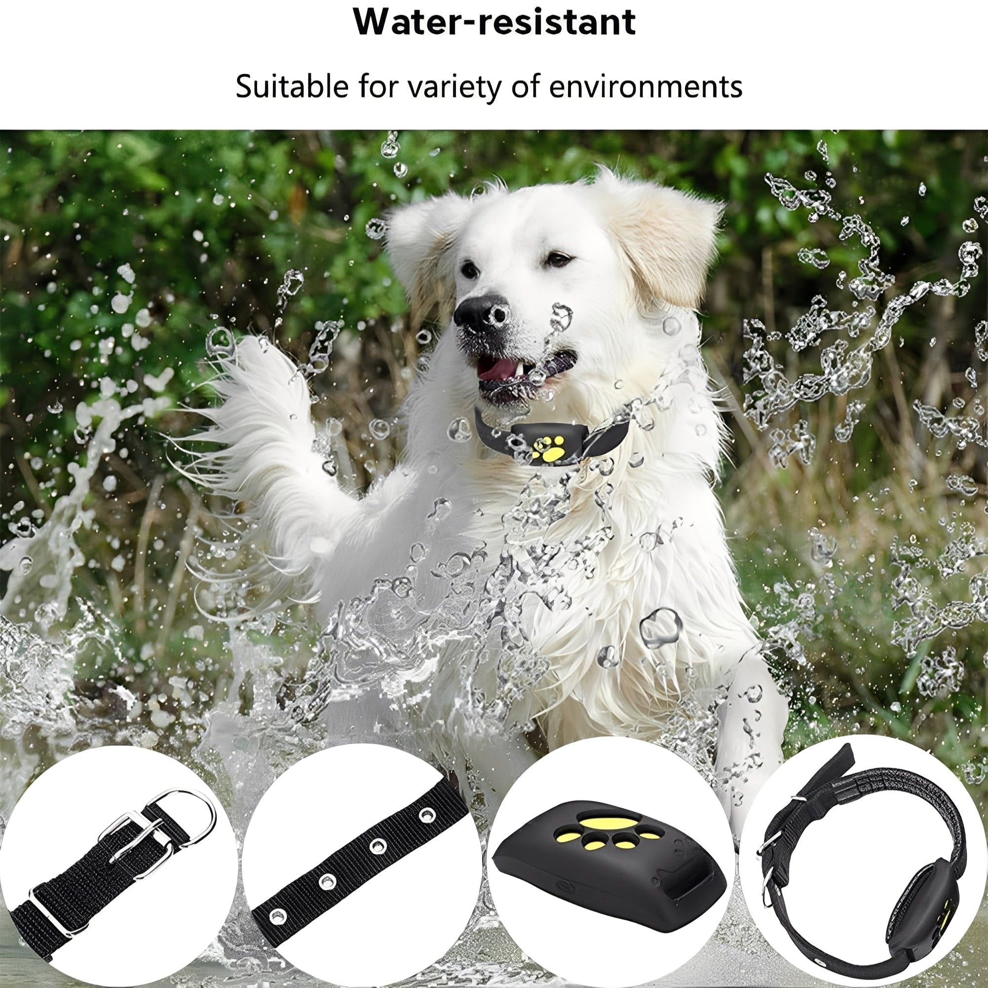 [Hometech] GPS Pet Collar with App Location Features and Adjustable Strap