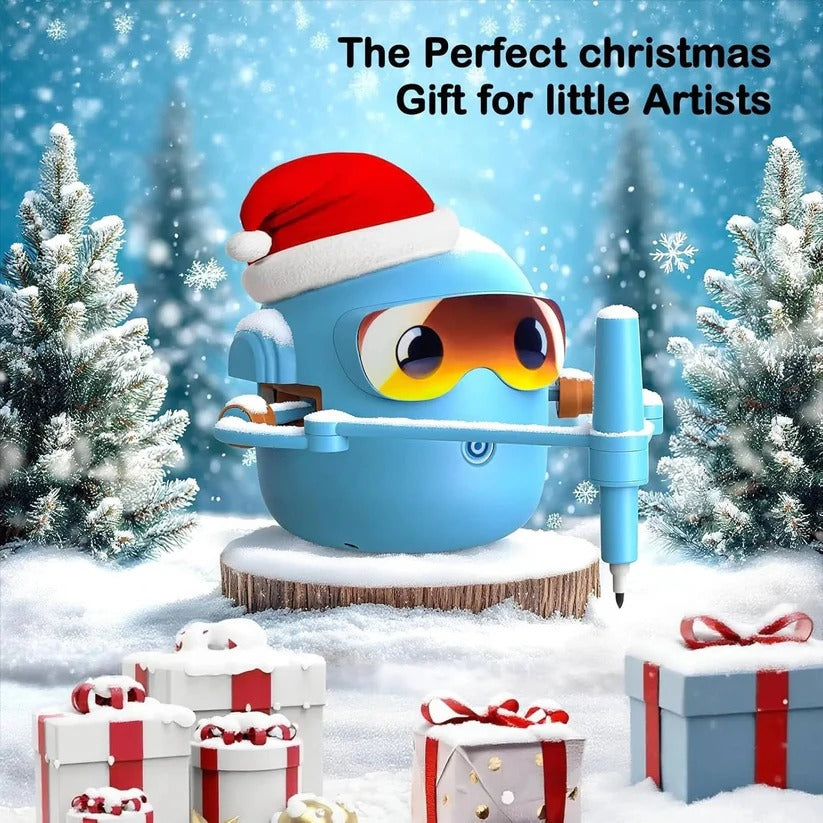 [Hometech] Kids Voice Guided Drawing Robot with 100 Art Cards and Markers