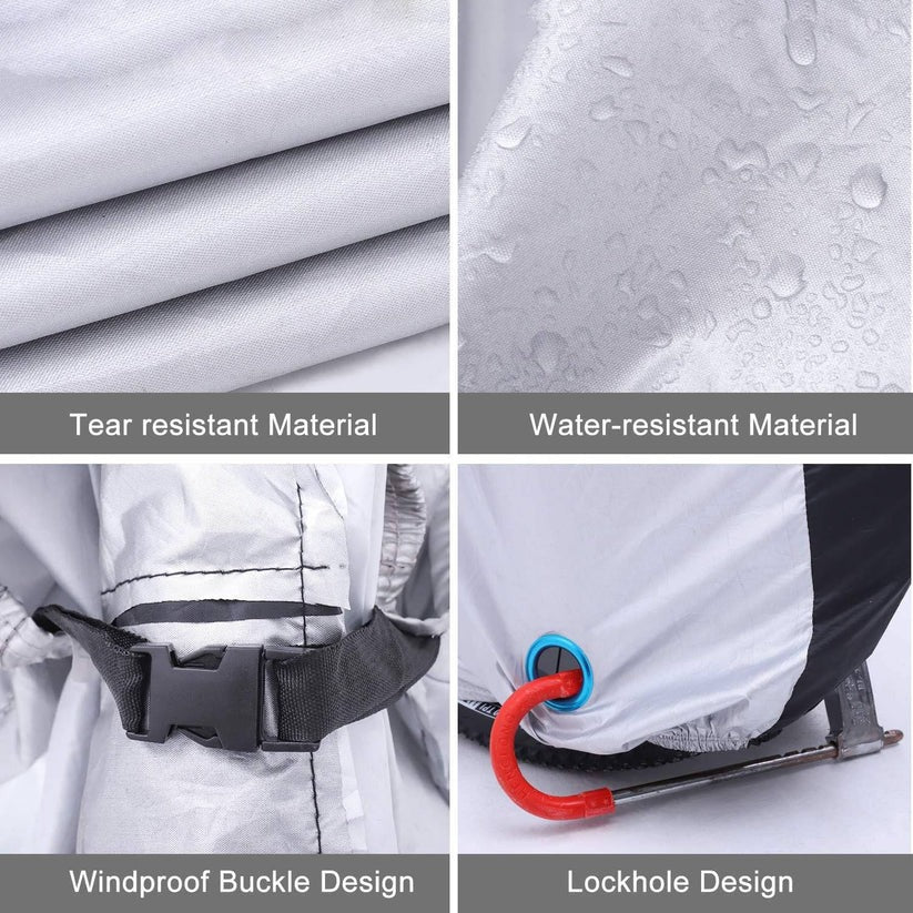 [Hometech] Waterproof Electric Bike Cover with PU Coating and Lock Opening for Outdoor Use