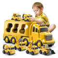 [Hometech] Construction Truck Toy Set with Carrier and Ramp, 5 Piece