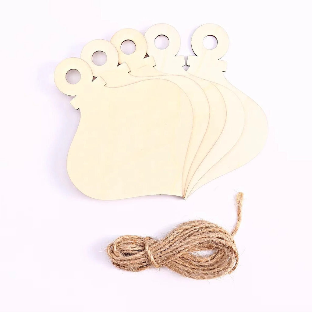 [Hometech] Unfinished Wooden Ornament Blanks for DIY Crafts, 10 Piece Set