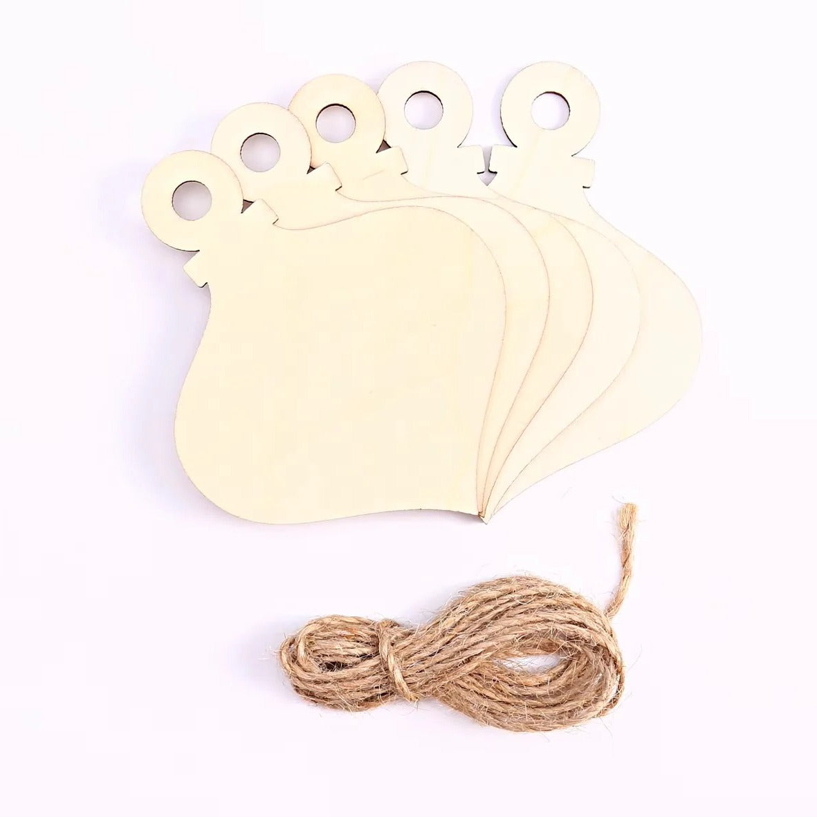 [Hometech] Unfinished Wooden Ornament Blanks for DIY Crafts, 10 Piece Set