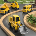 [Hometech] Construction Truck Toy Set with Carrier and Ramp, 5 Piece