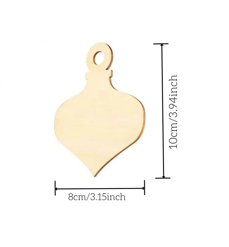 [Hometech] Unfinished Wooden Ornament Blanks for DIY Crafts, 10 Piece Set