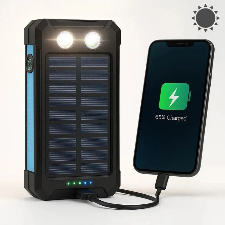 [Hometech] Solar Power Bank Charger with Waterproof Design