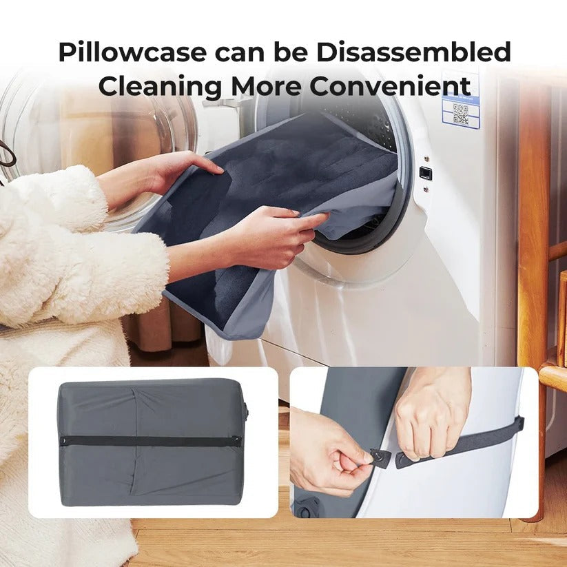 [Hometech] Portable Inflatable Camp Pillow with Dual Valve and Washable Cover