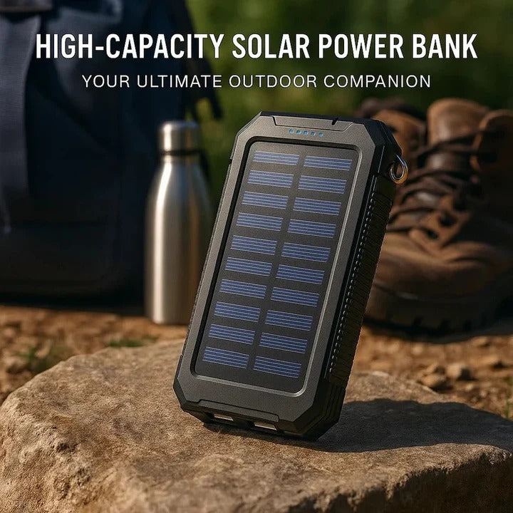 [Hometech] Solar Power Bank Charger with Waterproof Design