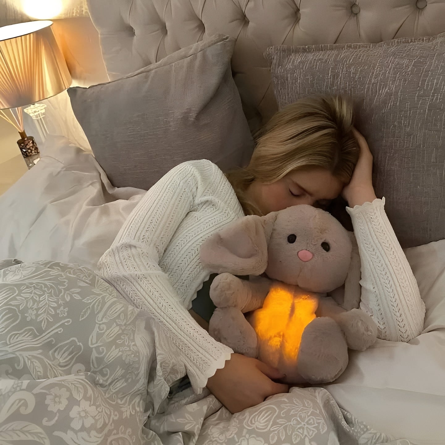 [Hometech] Stuffed Animal Bunny with Breathing Motion Feature