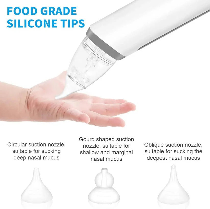 [Hometech] Rechargeable Electric Nasal Aspirator for Babies, 3 Suction Modes with Music