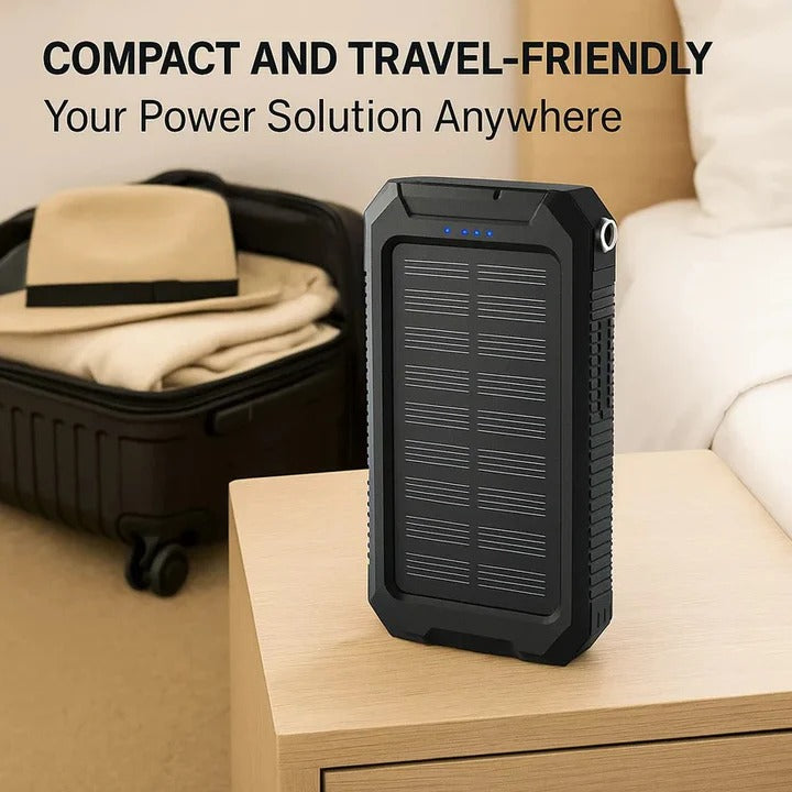 [Hometech] Solar Power Bank Charger with Waterproof Design