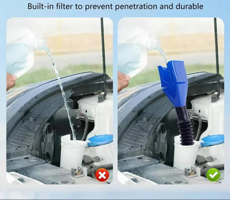 [Hometech] Flexible Hose Oil Funnel with Wide Mouth and Locking Clip