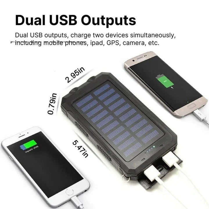 [Hometech] Solar Power Bank Charger with Waterproof Design
