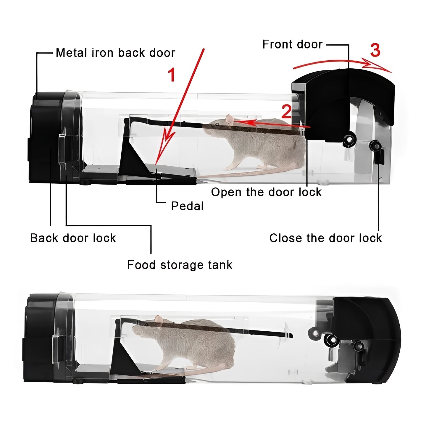 [Hometech] Reusable Mouse Catch Trap with Self Locking Door