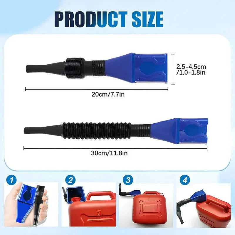 [Hometech] Flexible Hose Oil Funnel with Wide Mouth and Locking Clip