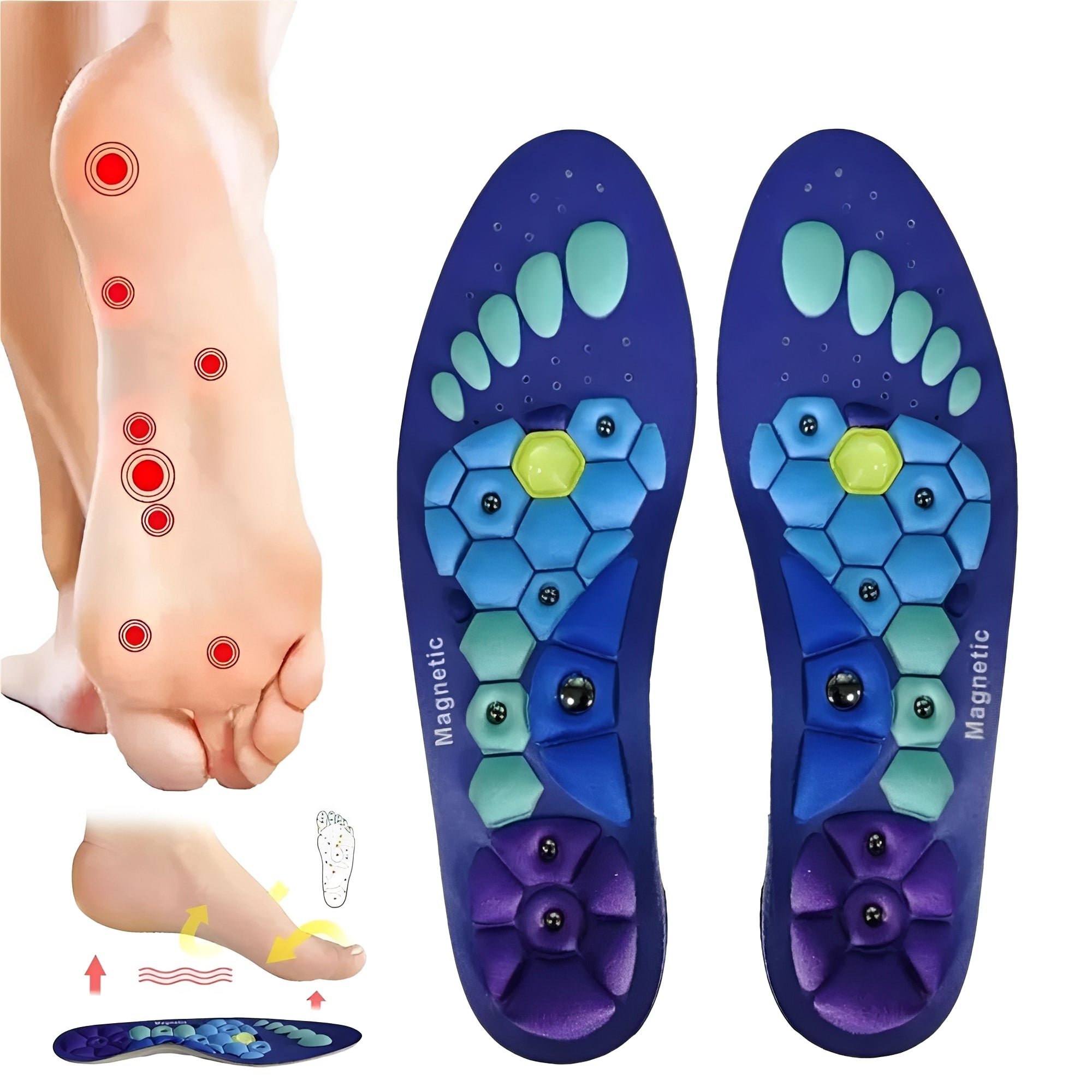 [Hometech] Magnetic Comfort Insoles with Cushioning and Arch Support
