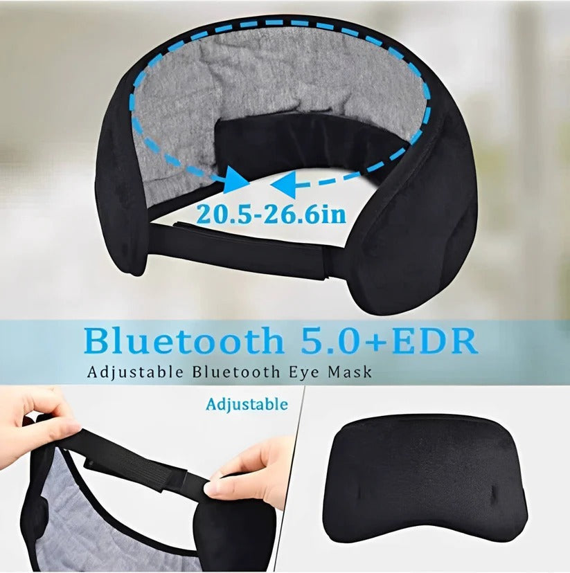 [Hometech] Bluetooth Sleep Mask Headphones with Adjustable Fit and Built In Speakers