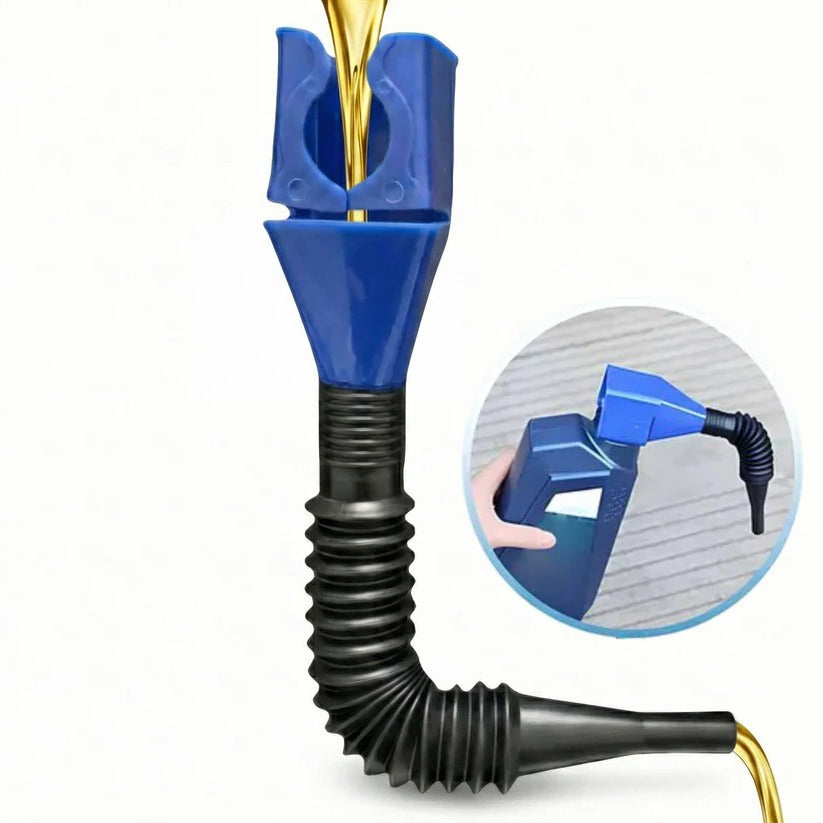 [Hometech] Flexible Hose Oil Funnel with Wide Mouth and Locking Clip