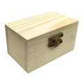 [Hometech] Pine Wood Treasure Chest with Hinged Lid and Locking Clasp for DIY Projects