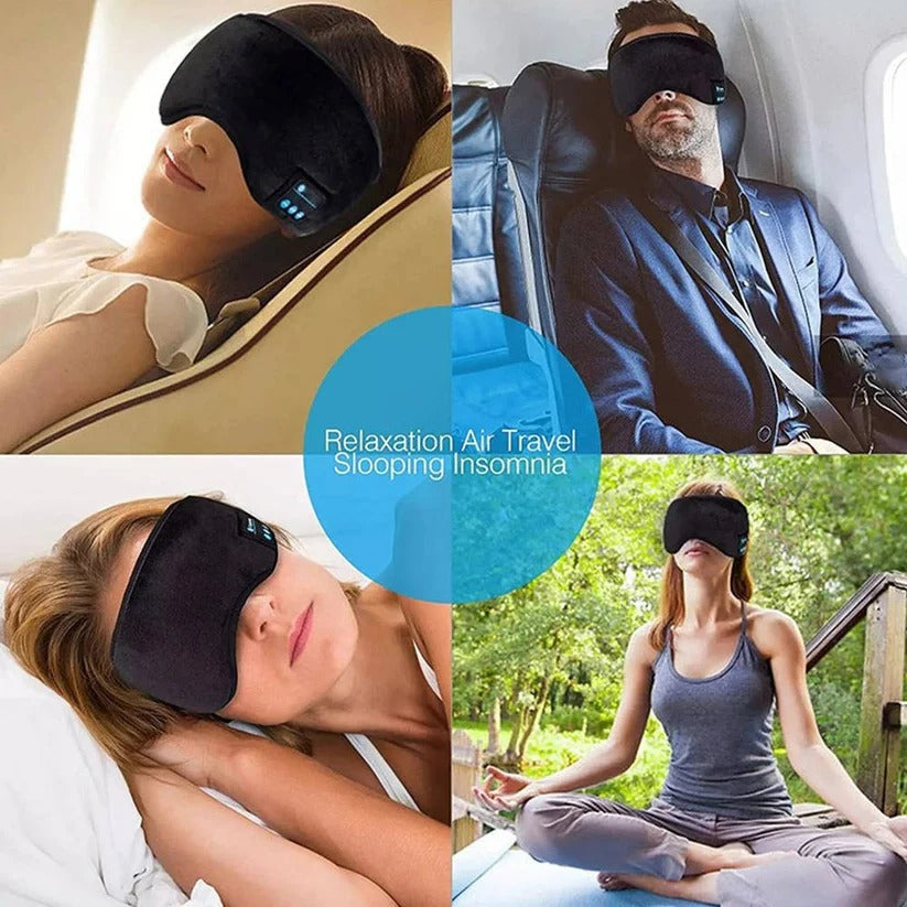 [Hometech] Bluetooth Sleep Mask Headphones with Adjustable Fit and Built In Speakers