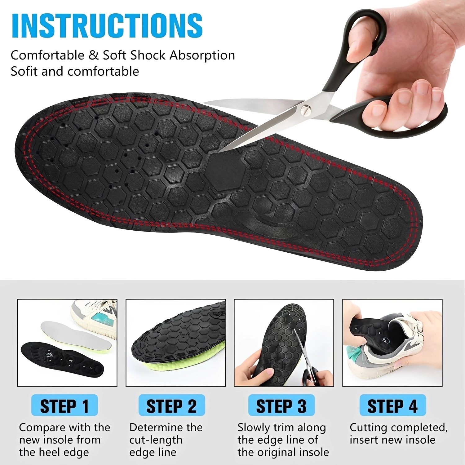[Hometech] Magnetic Comfort Insoles with Cushioning and Arch Support