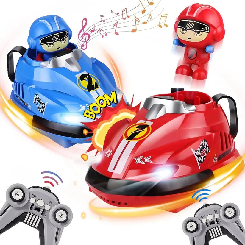 [Hometech] Remote Control Bumper Car Set with Eject Feature, 2 Pack for Kids