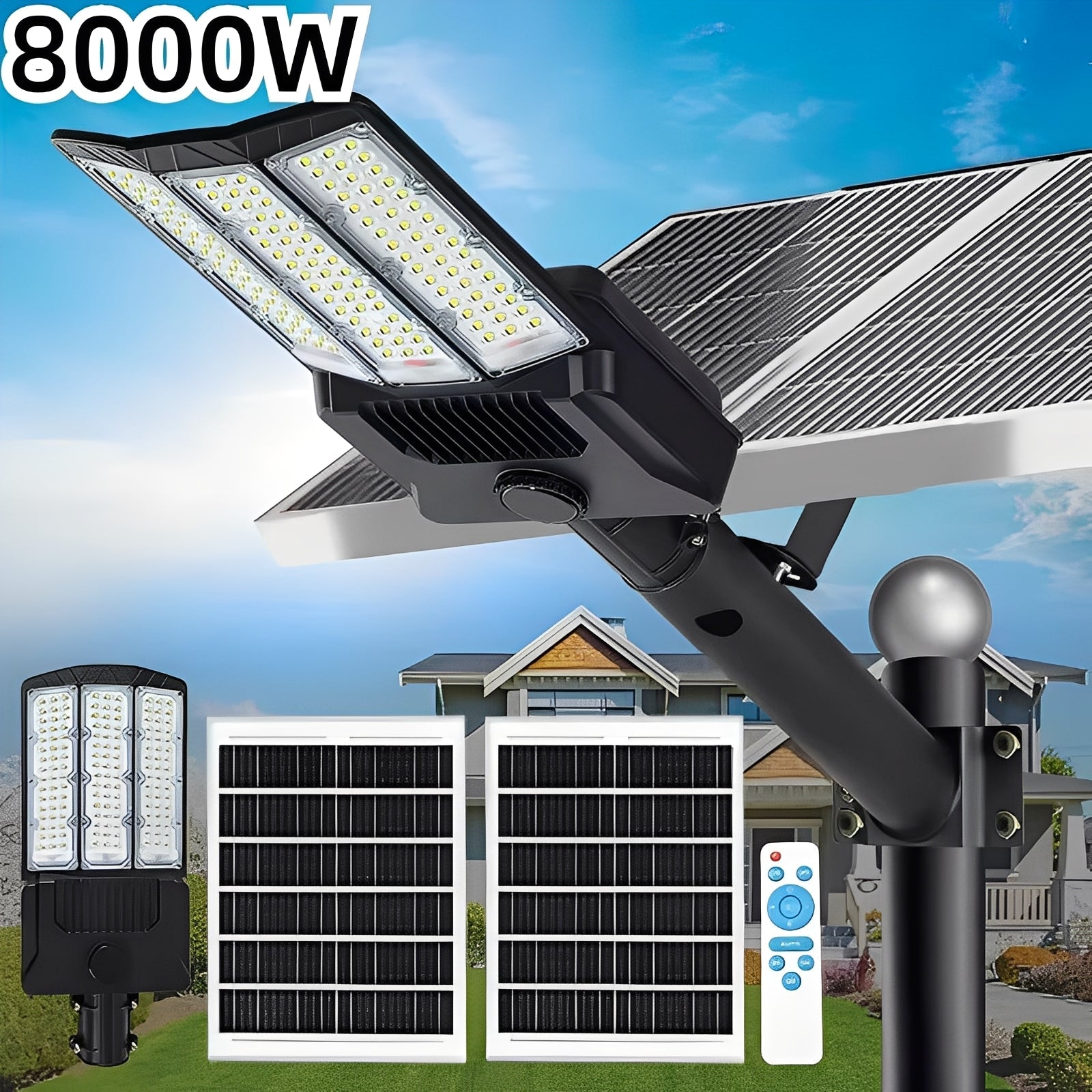 [Hometech] Solar Powered LED Flood Light with Motion Sensor and Dual Panel
