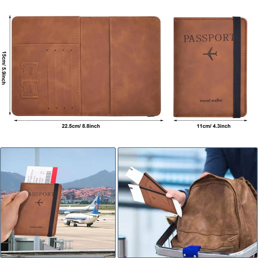 [Hometech] Unisex Slim Travel Passport Wallet with Card Slots