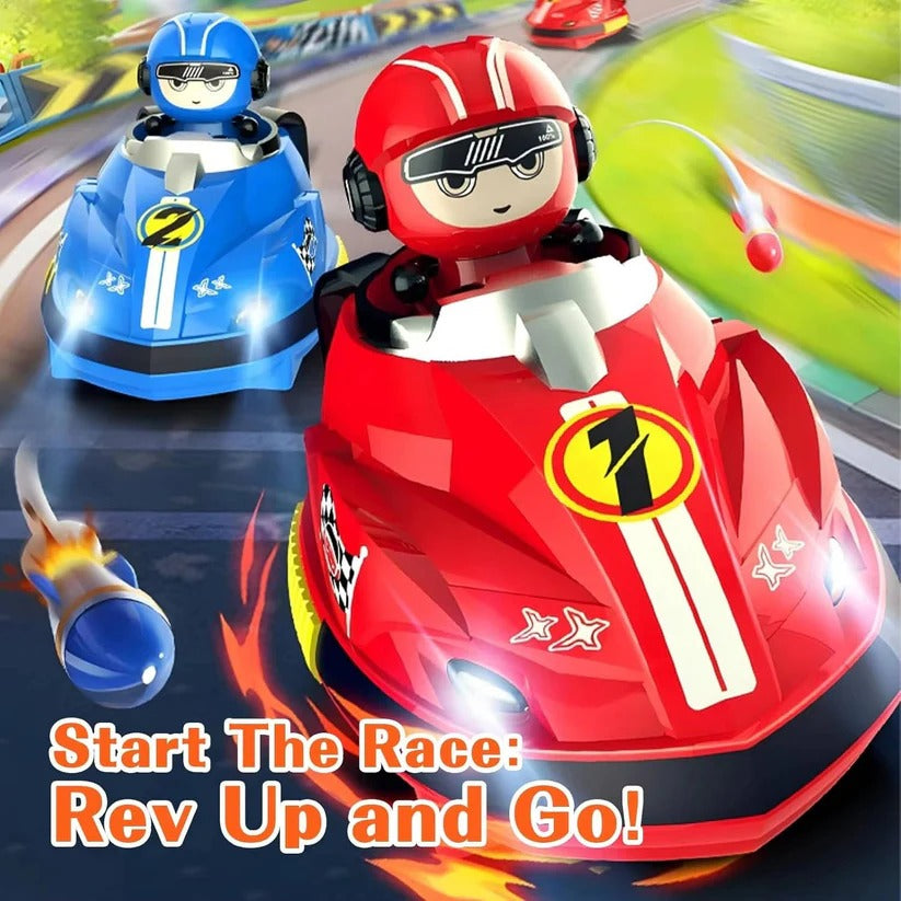 [Hometech] Remote Control Bumper Car Set with Eject Feature, 2 Pack for Kids