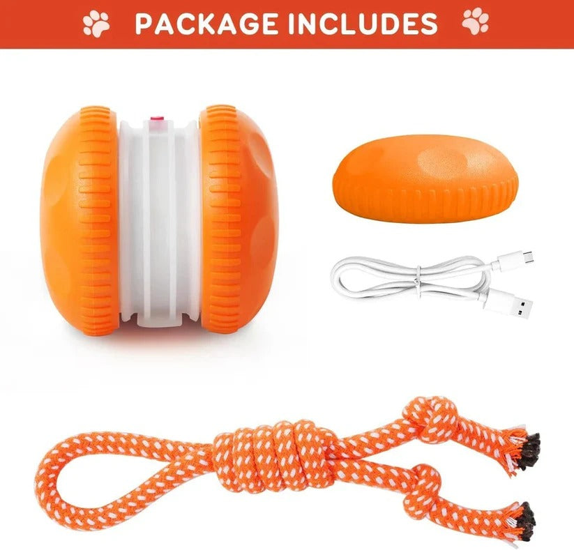 [Hometech] Automatic Rolling Ball Toy for Dogs with Rope, 2 Piece Set