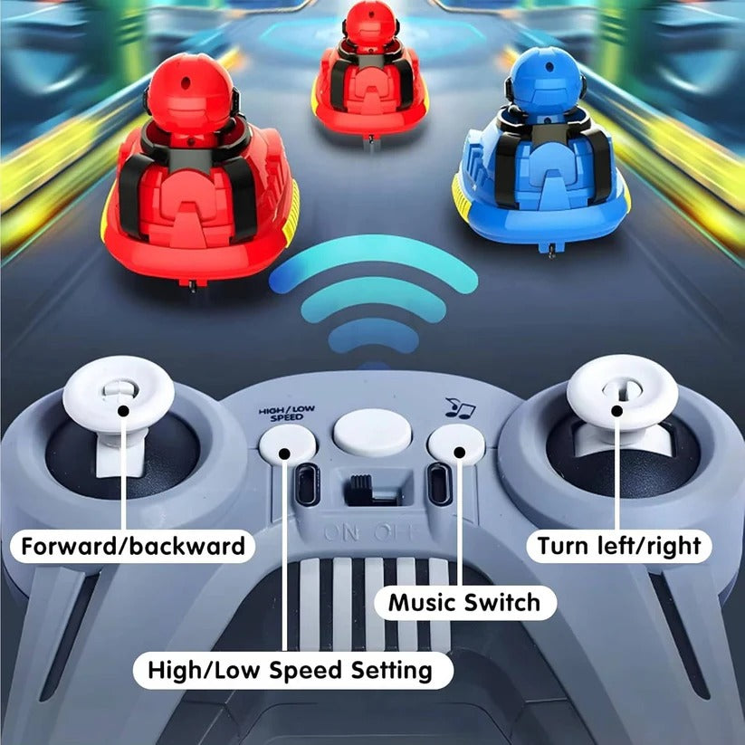 [Hometech] Remote Control Bumper Car Set with Eject Feature, 2 Pack for Kids