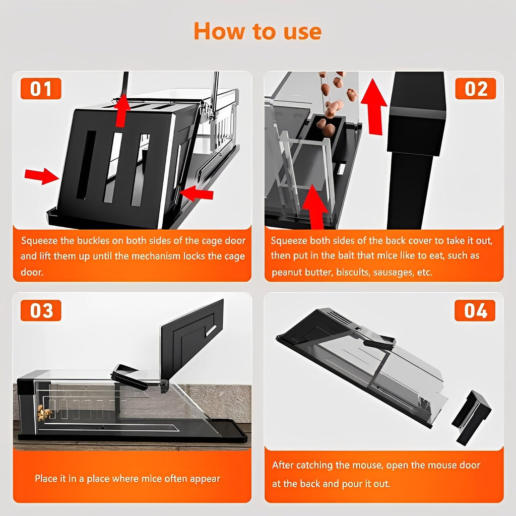 [Hometech] Reusable Automatic Mouse Catch Trap with Transparent Housing