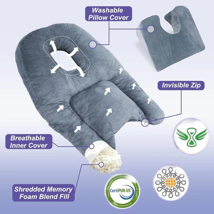 [Hometech] Face Down Recovery Pillow Recovery Pillow with Face Cavity Opening