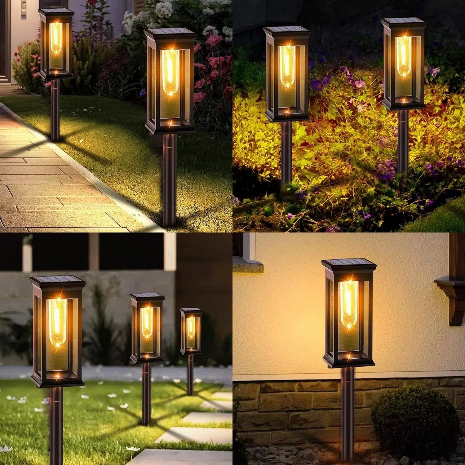 [Hometech] Solar Powered Path Lights for Outdoor Walkways, Set of 2