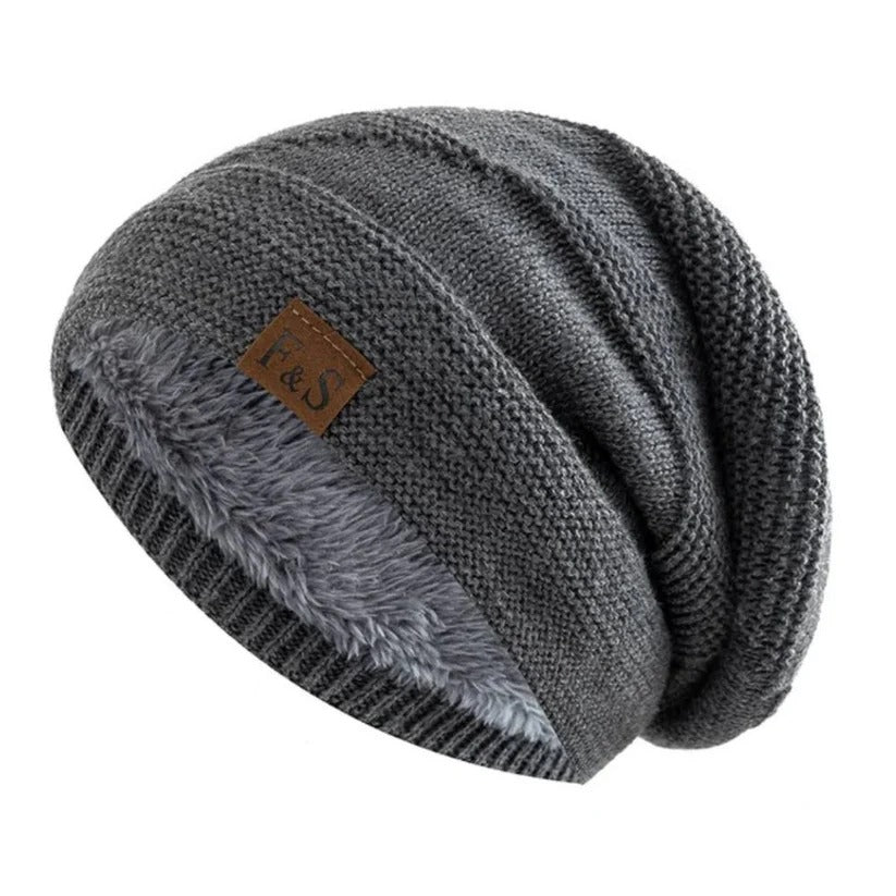 [Hometech] Acrylic Knit Slouch Beanie for Men, Warm Winter Cold Weather Hat