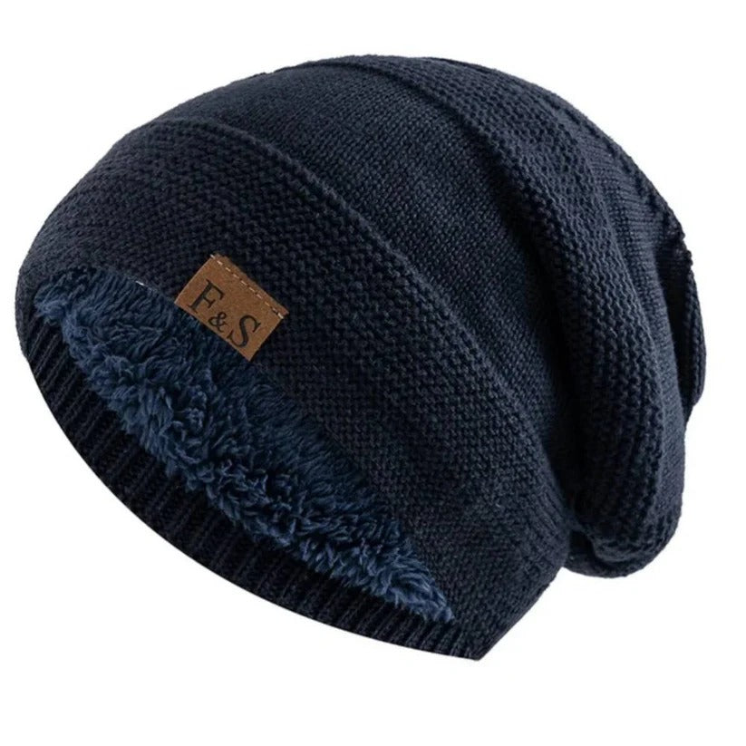 [Hometech] Acrylic Knit Slouch Beanie for Men, Warm Winter Cold Weather Hat