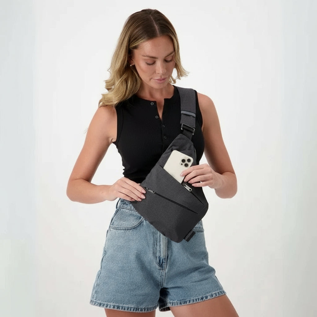 [Hometech] Unisex Crossbody Bag with Hidden Zipper and Secure Design